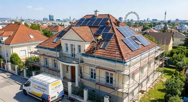Professionelle Photovoltaik Montage Wien - Einfamilienhaus Komplettanlage
