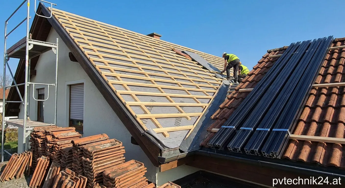 Dachsanierung wird vor der PV-Montage durchgeführt