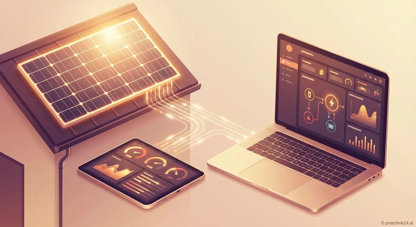 Dashboard des Solaranzeige.de Projekts auf einem Tablet