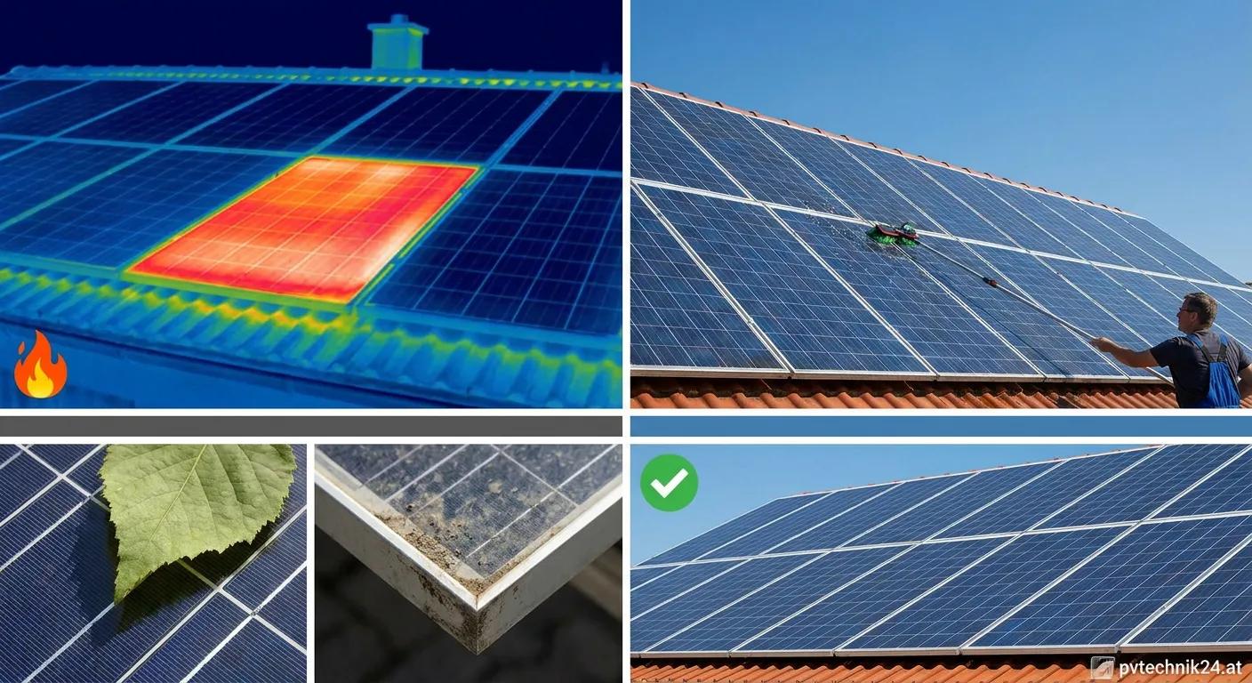Hotspot auf Solarmodul mit Wärmebildkamera sichtbar